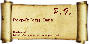 Porpáczy Imre névjegykártya